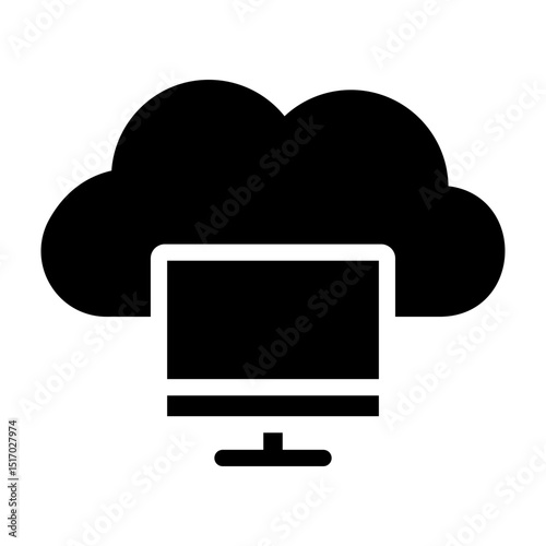 Cloud Computing Vector Glyph Icon Design