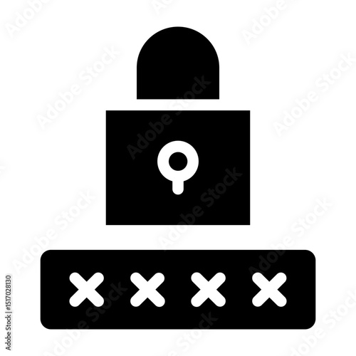 Password Vector Glyph Icon Design