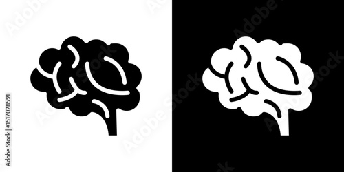 Brain icon symbols. Vector illustration.