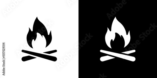 Campfire icon symbols. Vector illustration.