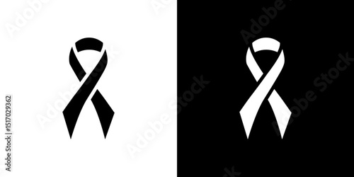 Cancer ribbon icon symbols. Vector illustration.