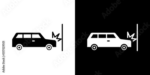 Car crash icon symbols. Vector illustration.
