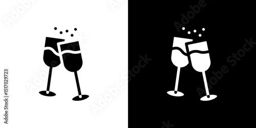 Champagne Glass icon symbols. Vector illustration.