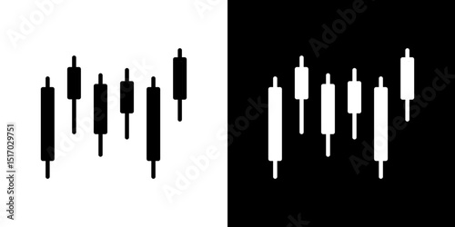 Chart candlestick icon symbols. Vector illustration.