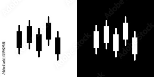 Chart candlestick icon symbols. Vector illustration.