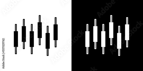 Chart candlestick icon symbols. Vector illustration.