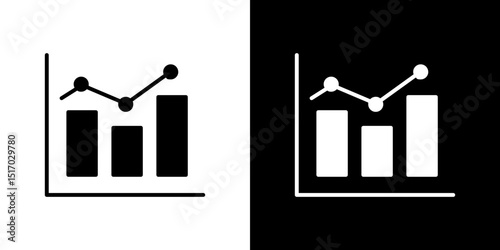 Chart histogram icon symbols. Vector illustration.