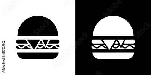 Cheese burger icon symbols. Vector illustration.