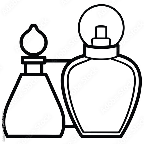 perfume bottle silhouette white background 