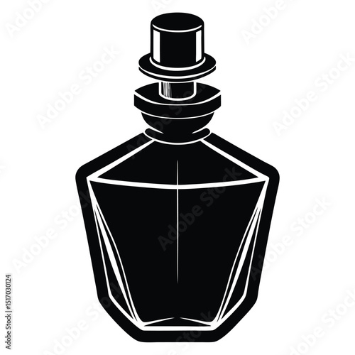 perfume bottle silhouette white background 