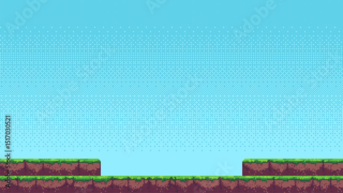 8-bit pixel art game level background. side-scrolling game. vector graphics. video game design. 2D retro video game style.