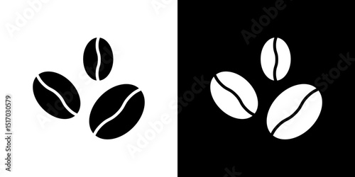 Coffee beans icon symbols. Vector illustration.