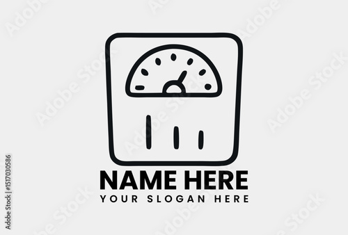Accurate weight scale outline icon for health and fitness tracking. Health and fitness concept
