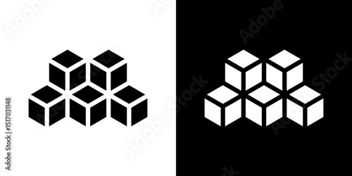 Cubes icon symbols. Vector illustration.