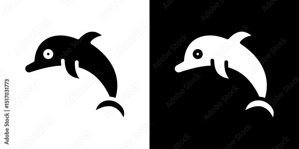 Naklejka premium Dolphin icon symbols. Vector illustration.