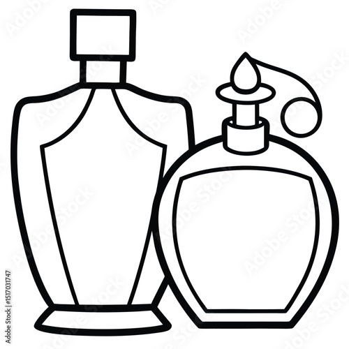perfume bottle silhouette white background 