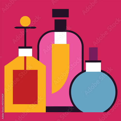 perfume bottle silhouette white background 