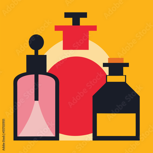 perfume bottle silhouette white background 