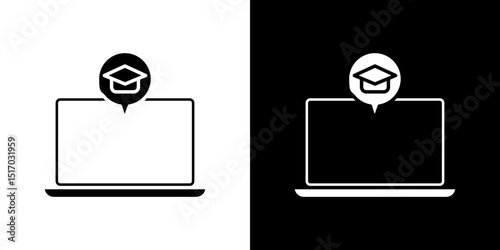 E learning icon symbols. Vector illustration.
