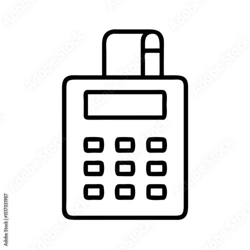 Cash register with keypad design in minimalistic style  