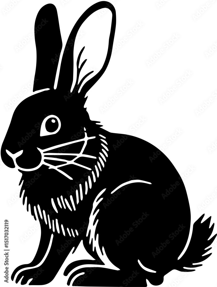 Fototapeta premium black rabbit vector illustration