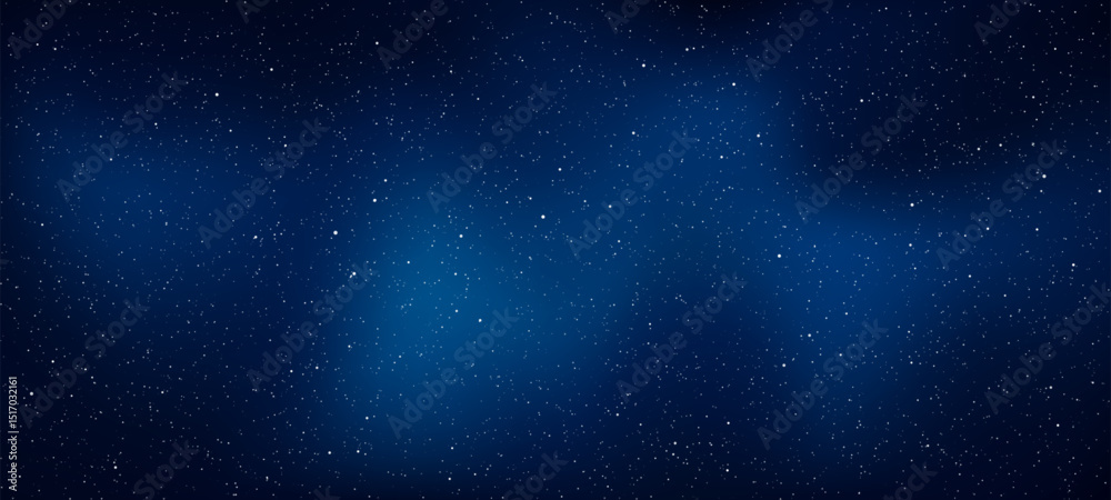 Fototapeta premium A dark blue night sky with stars. Starry sky background. universe. galaxies and nebulae. space vector illustration. galaxy digital art. starry scene.