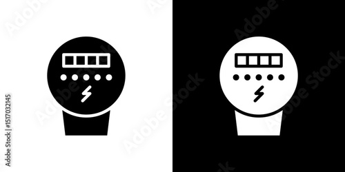 electric meter icon symbols. Vector illustration.