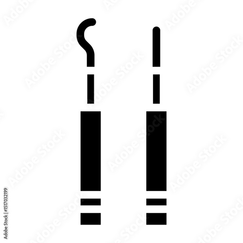 Dental Probe Vector Glyph Icon Design