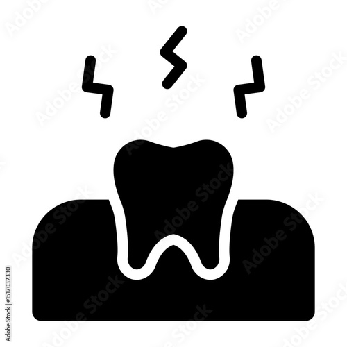 Toothache Vector Glyph Icon Design