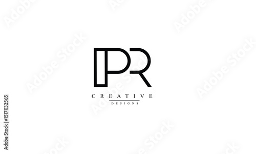 PR P R abstract vector logo monogram template