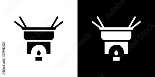 Fondue pot icon symbols. Vector illustration.