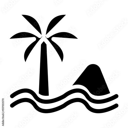 Oasis Vector Line Icon Design