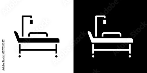 Hospital bed icon symbols. Vector illustration.