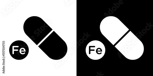 Iron capsule icon symbols. Vector illustration.