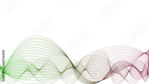 Vector curvy abstract line art wavy flowing dynamic colorful lines white background in concept music or sound, wave, wind, information flow	 pattern background wavy strings and threads flowy art