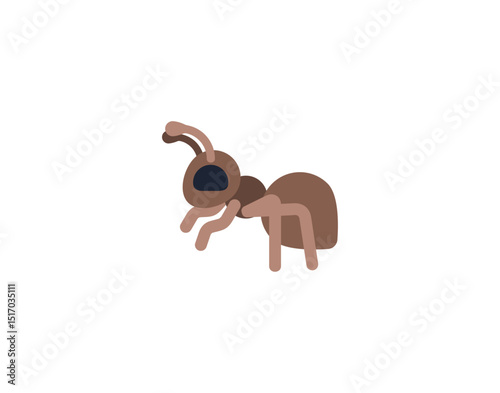 Ant vector emoticon. Ant emoji illustration. Color Ant icon