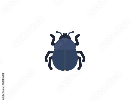 Beetle vector emoticon. Beetle emoji illustration. Color Beetle icon