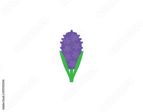 Hyacinth vector emoticon. Hyacinth emoji illustration. Color Hyacinth icon