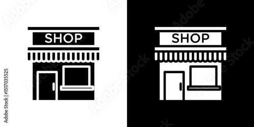 Local store icon symbols. Vector illustration.