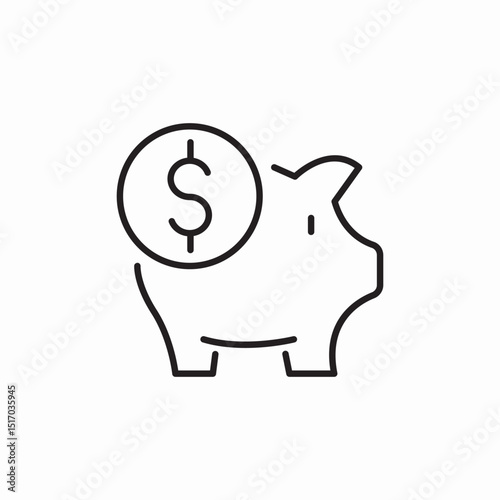 piggy bank finances icon sign vector