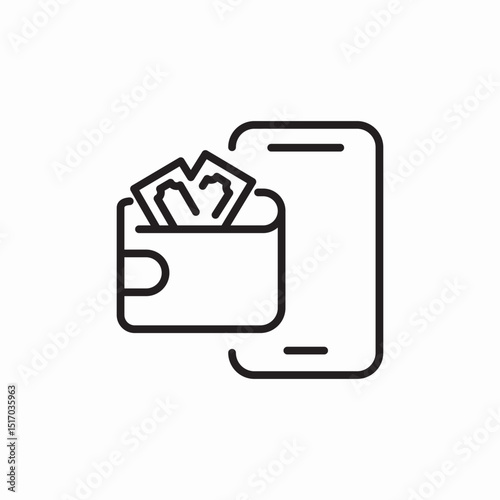 phone wallet icon sign vector