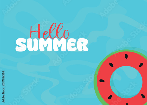 WebHello summer. An isolated poster in bright colors for a festival, vacation, or summer sale banner. With an Watermelon lifebuoy in blue water isolated	
