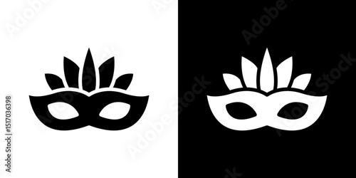 Mask for brazil carnival celebration icon symbols. Vector illustration.