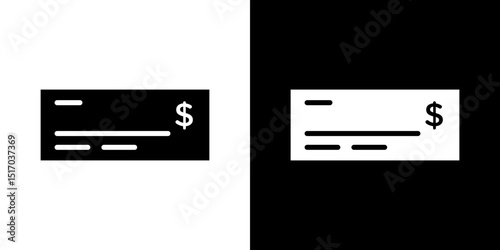 Money check icon symbols. Vector illustration.