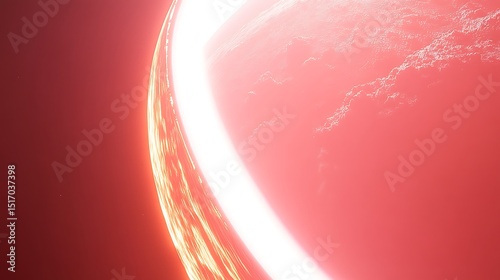 Alien planet with fiery ring