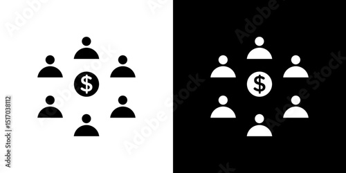 Mutual funds icon symbols. Vector illustration.