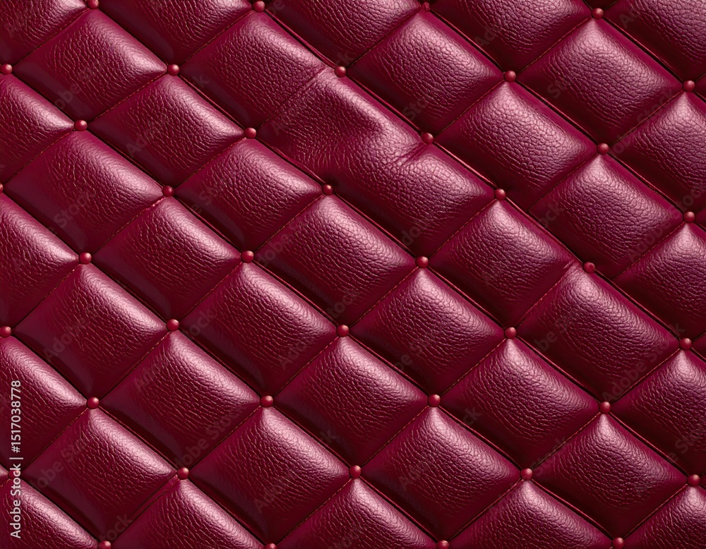 Fototapeta premium Deep burgundy quilted leather texture