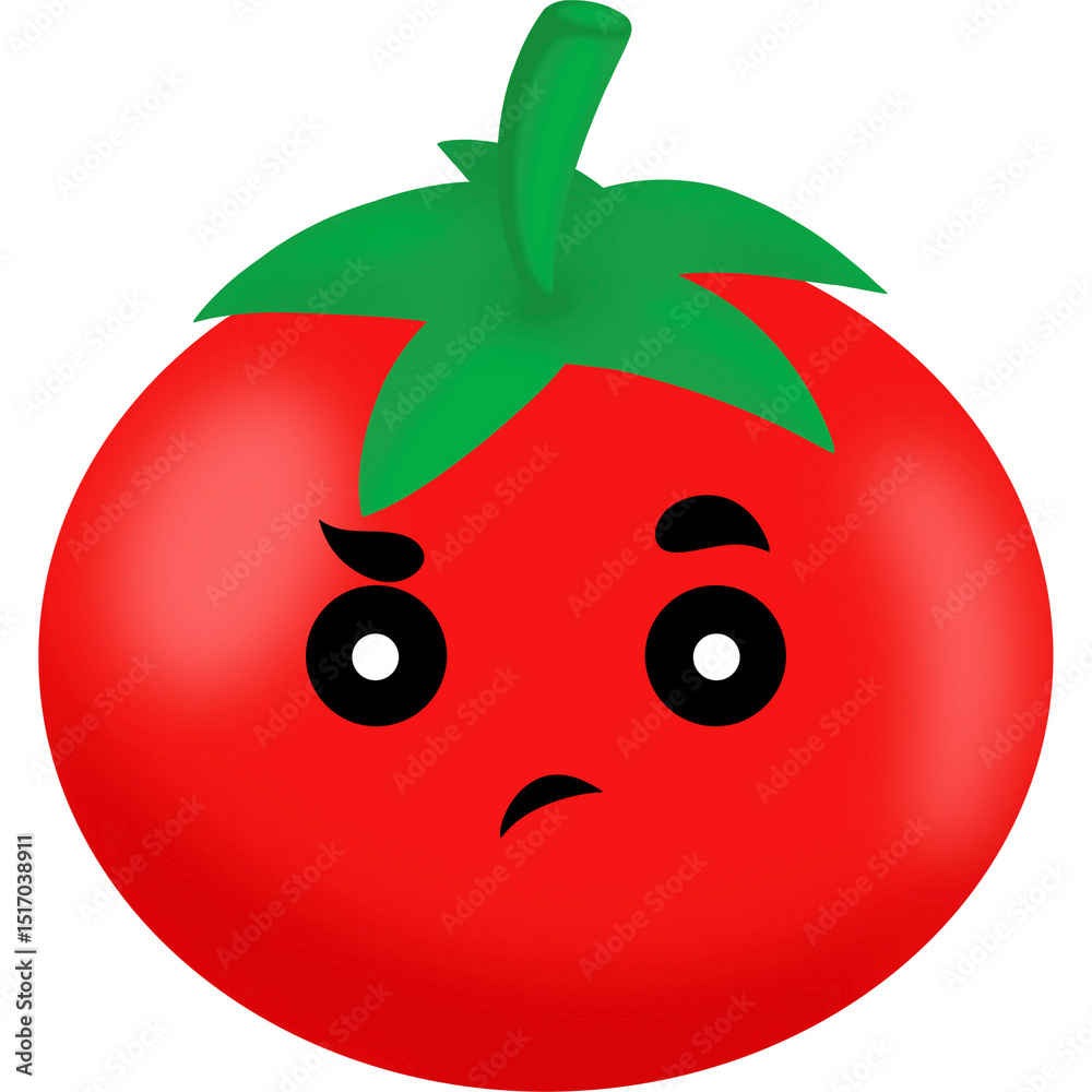 Obraz premium Tomato Confused Face Cartoon