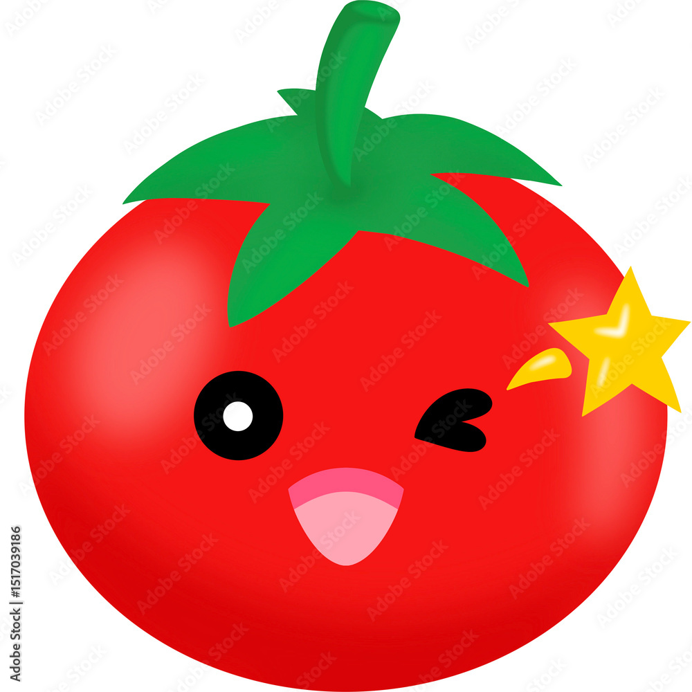 Obraz premium Tomato Wink Face Cartoon