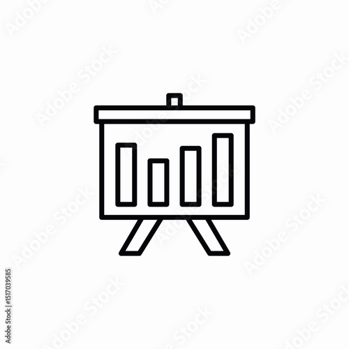 bar chart presentation icon sign vector